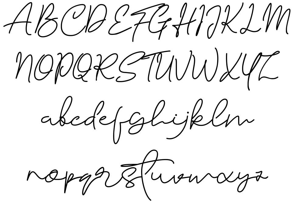Sarttink Signature font specimens