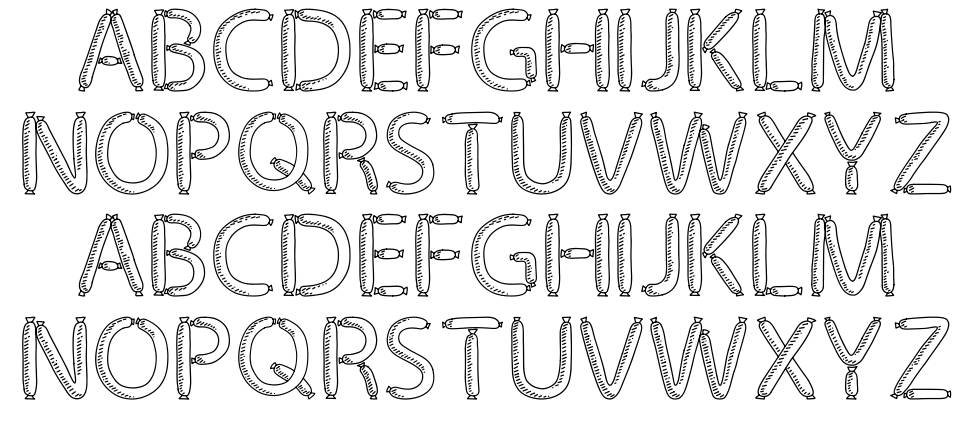 Sausage Type font specimens