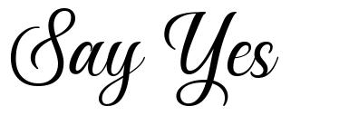 Say Yes schriftart