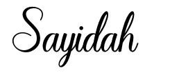 Sayidah 字形