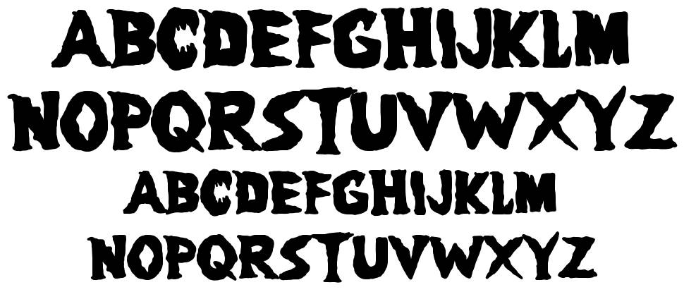 Scary Benko font specimens
