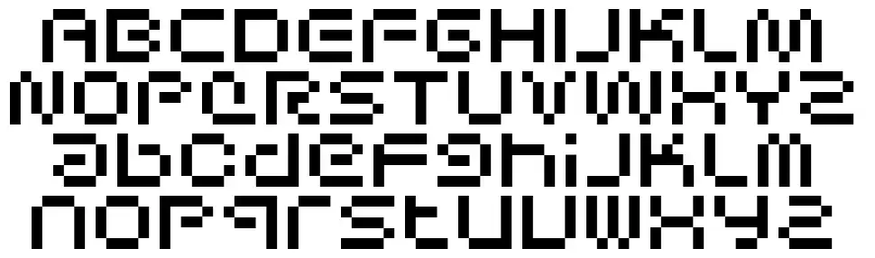 Bitmap Typography Blue Vinyl Fonts - Scifibit Specimen