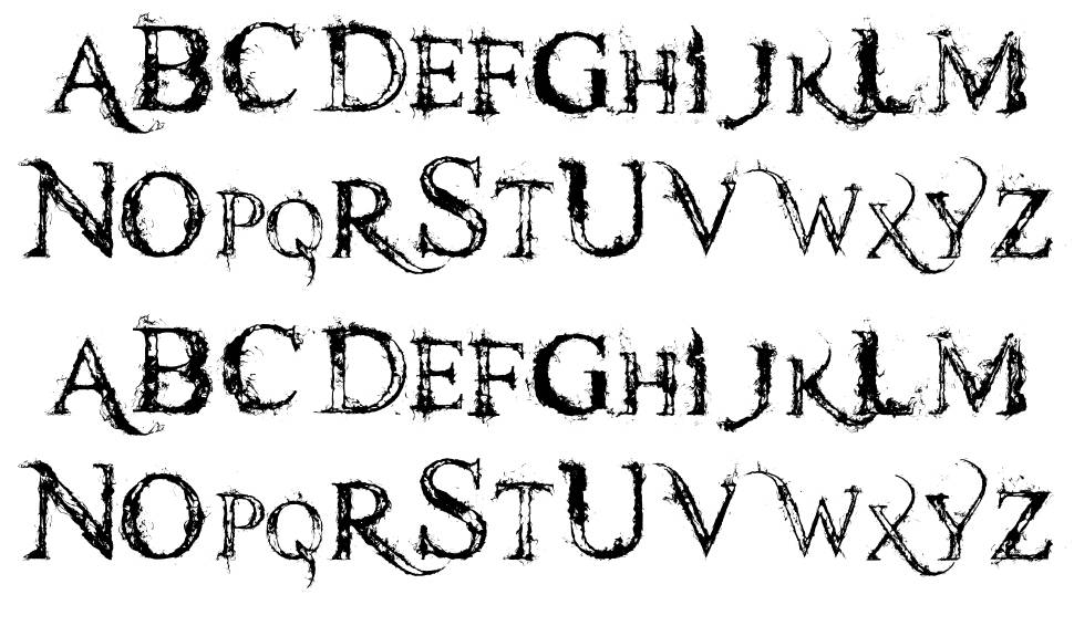 Scorchflash font specimens