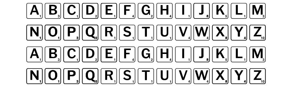 Scrabbles 字形 标本