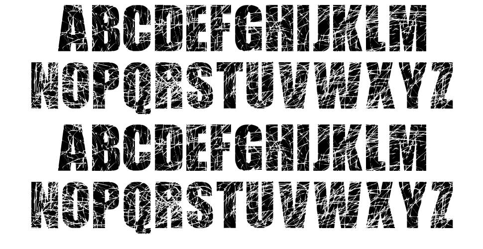 Scratched Letters font specimens