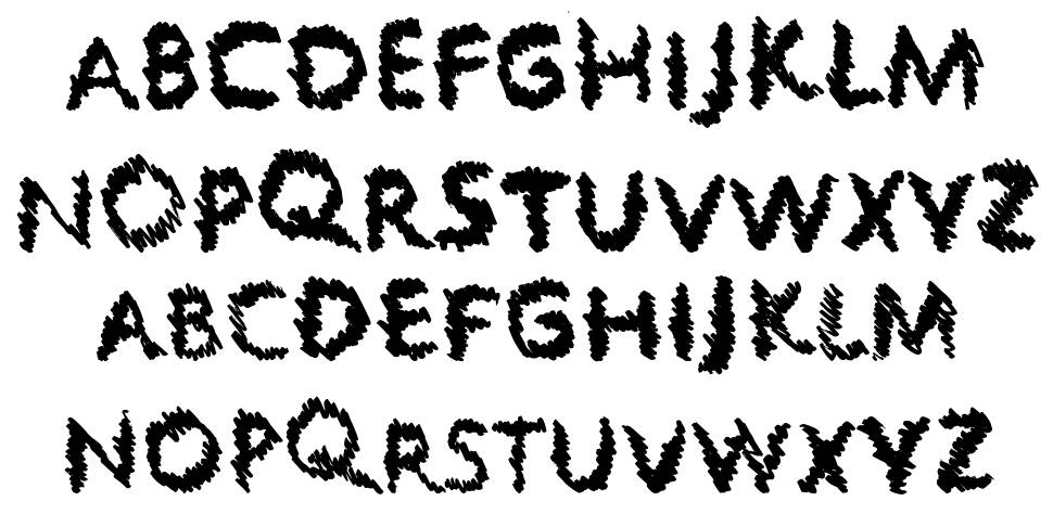 Scratchers písmo Exempláře