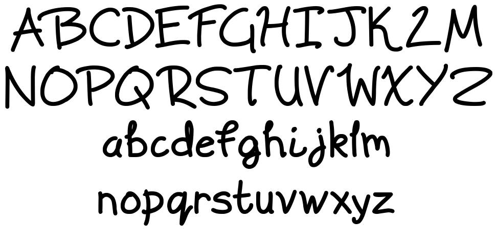 Scrawling Pad font Örnekler