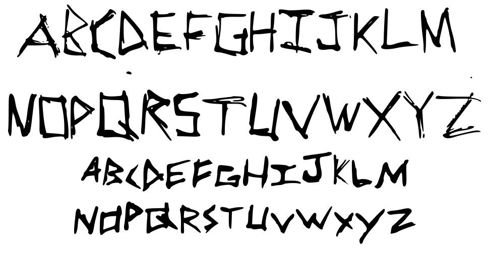 Scribble font specimens