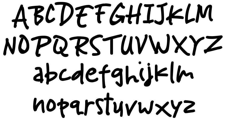 Scribble Child písmo Exempláře