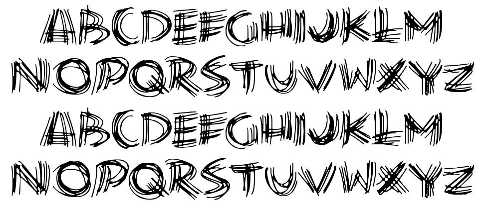 Scribble Lines písmo Exempláře