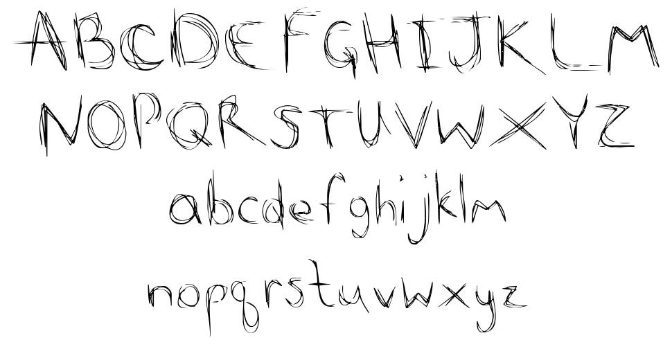 Scribble Scratch font specimens