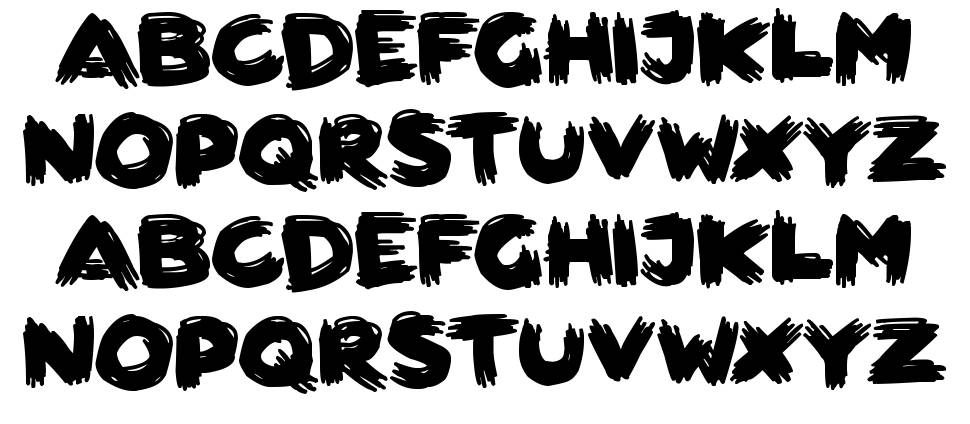Scribbletastic Brush písmo Exempláře