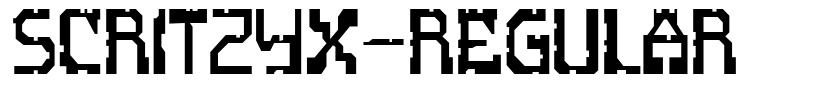 ScritzyX-Regular carattere