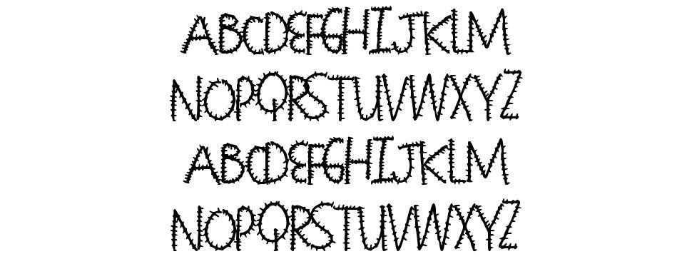 Seaming Stitchy font Örnekler