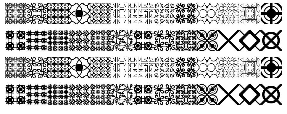 Seamless Patterns font specimens