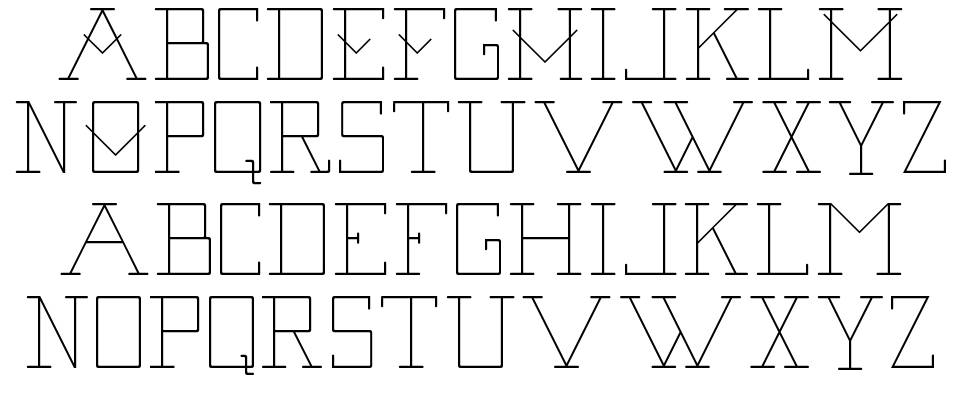 Second Base Line font specimens