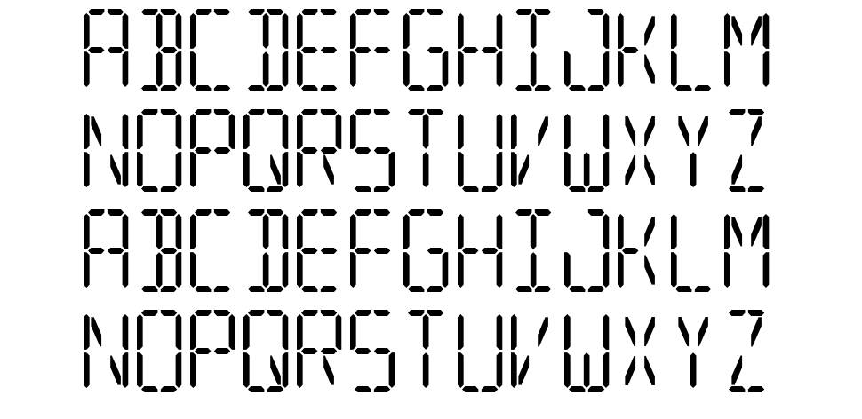 Segmental font specimens