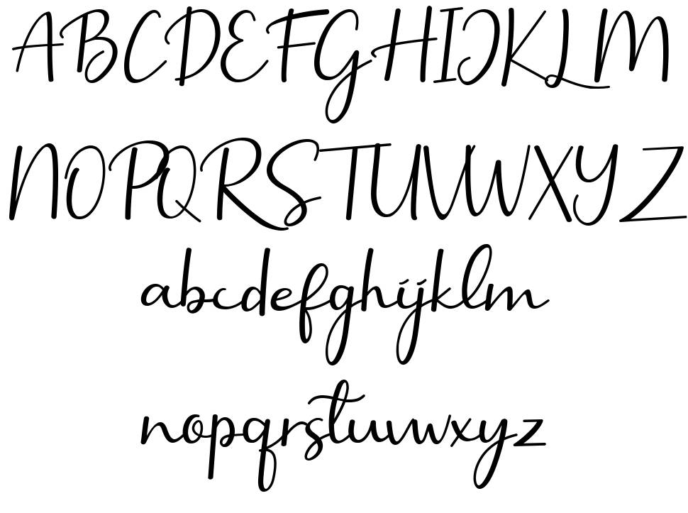 Selly Calligraphy písmo Exempláře