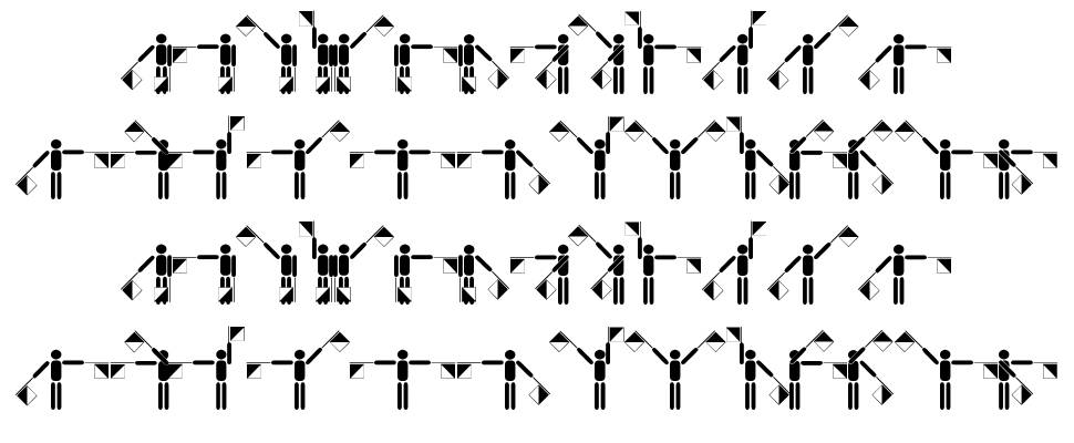 Semaphore Pramuka font specimens