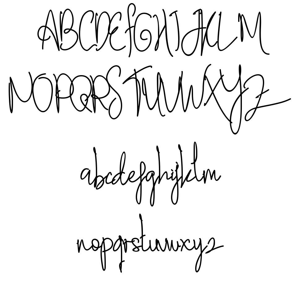 Sephia Signature font specimens