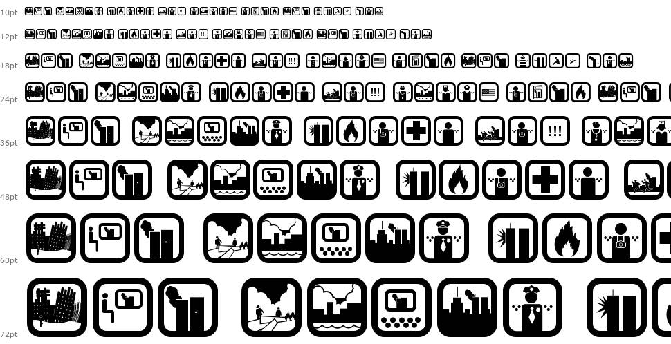 September 11 Icon font Waterfall
