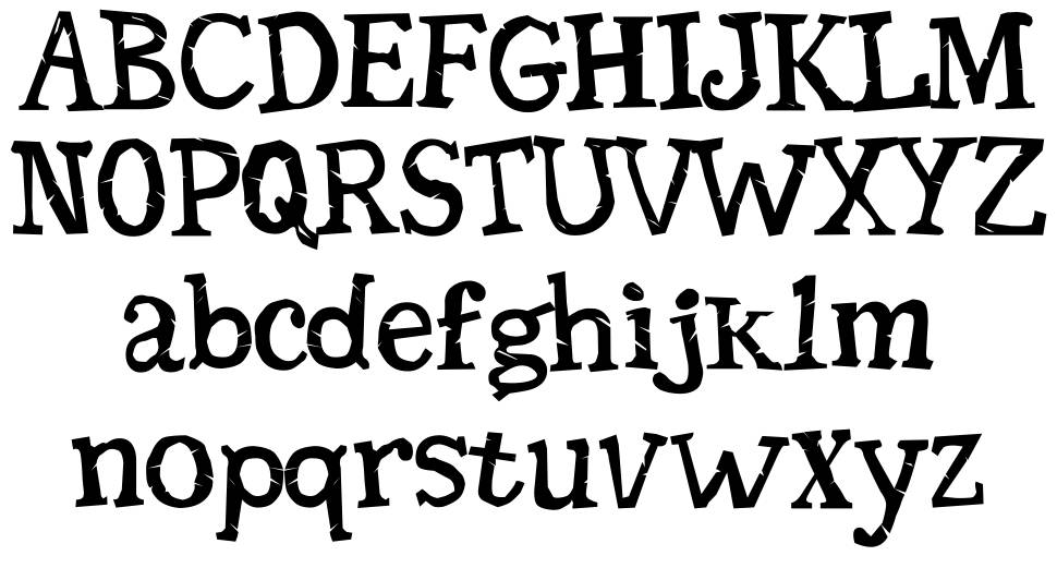 Seriffic Grunge fonte Espécimes