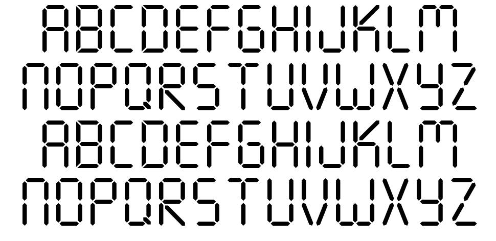 Seven Segment font specimens