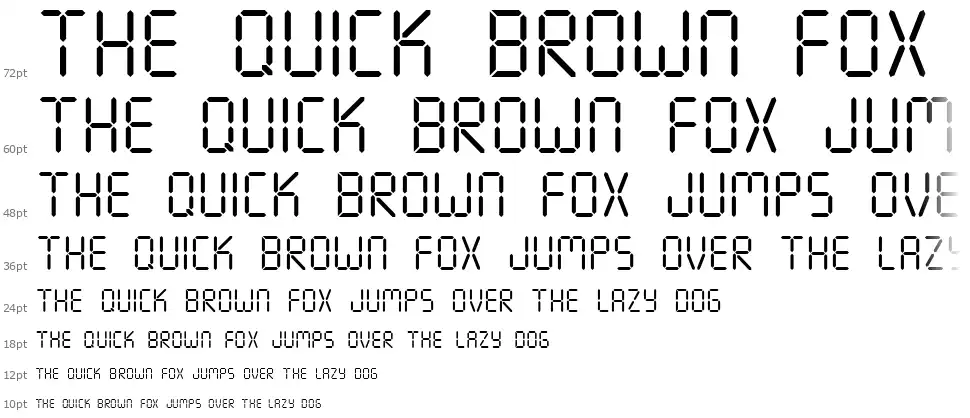 Seven Segment font Waterfall