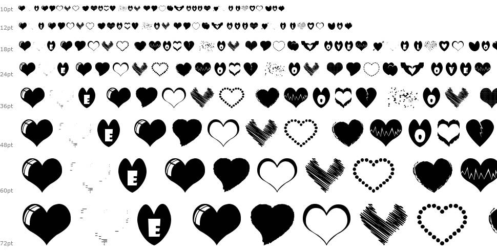 Sexy Love Hearts шрифт Водопад