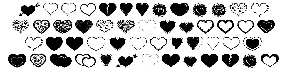 Sexy Love Hearts 2 schriftart vorschau