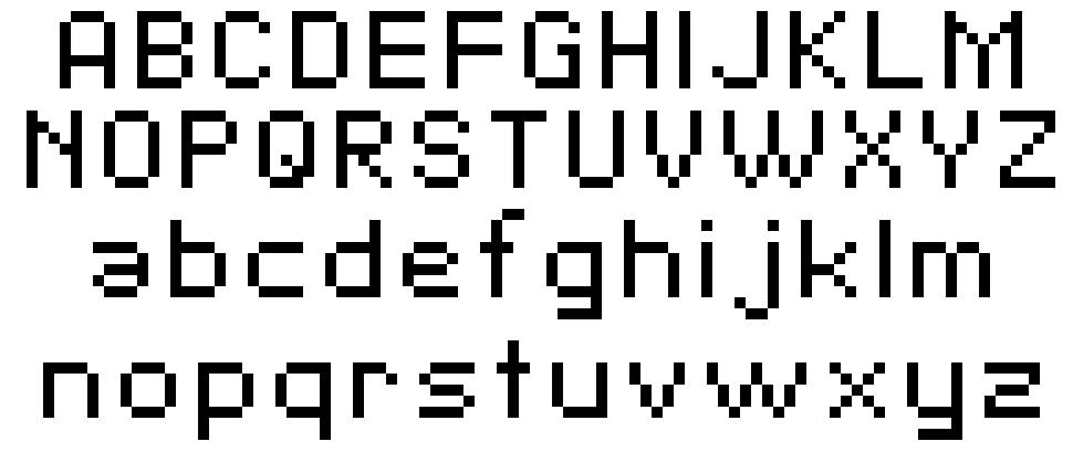 SF Pixelate font specimens