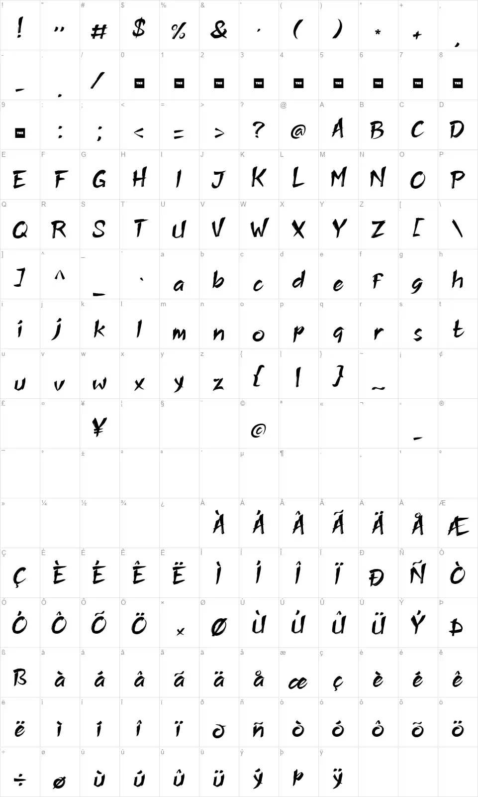 Shadow Whisper Map Shadow Whisperfont character map