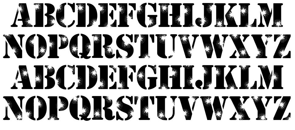 Shattered font specimens