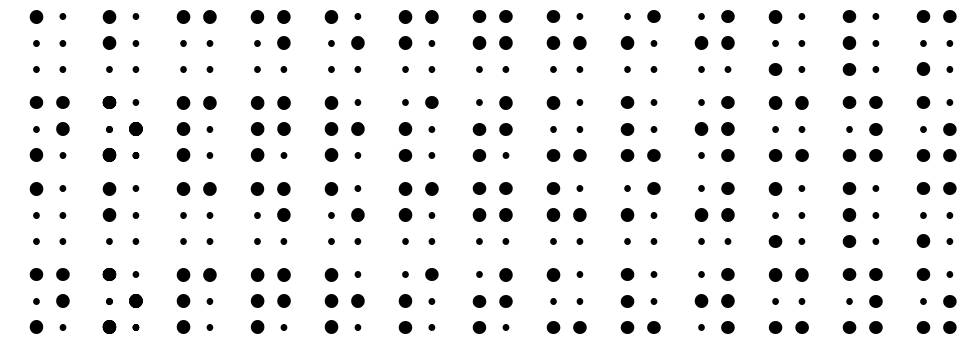 Sheets Braille font specimens