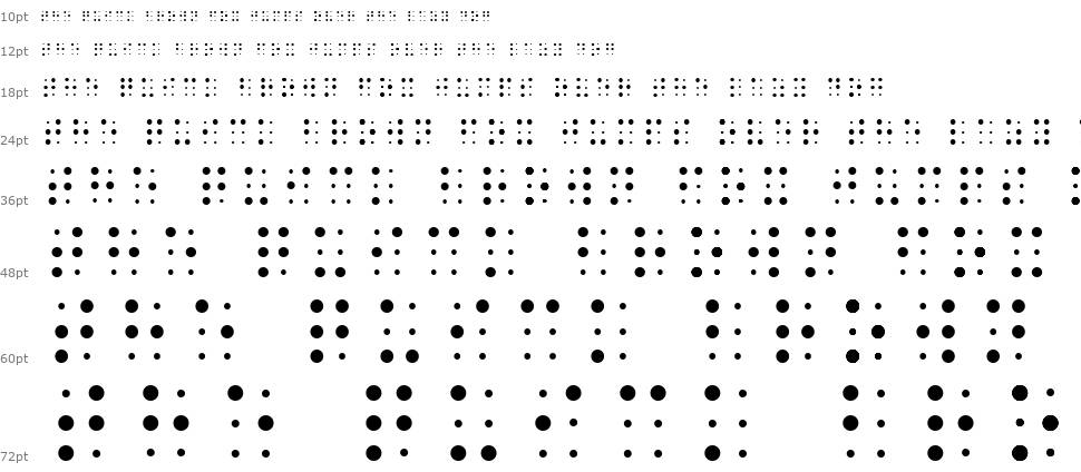 Sheets Braille шрифт Водопад
