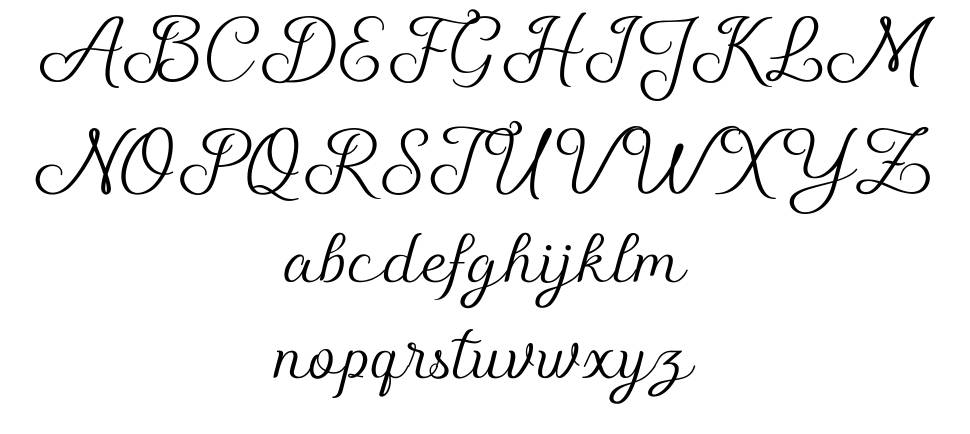 Shelly Script font specimens