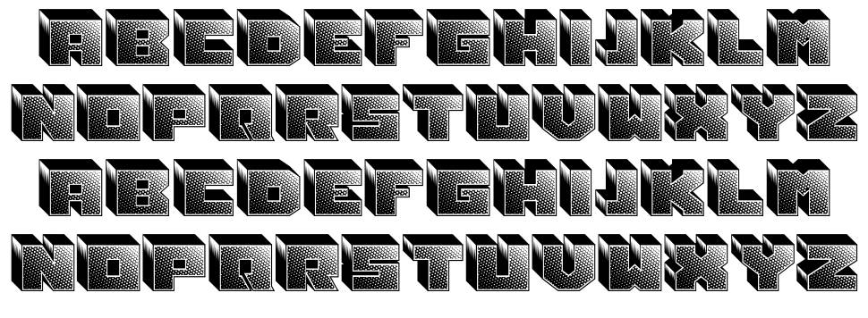 Shiny Blocks font specimens