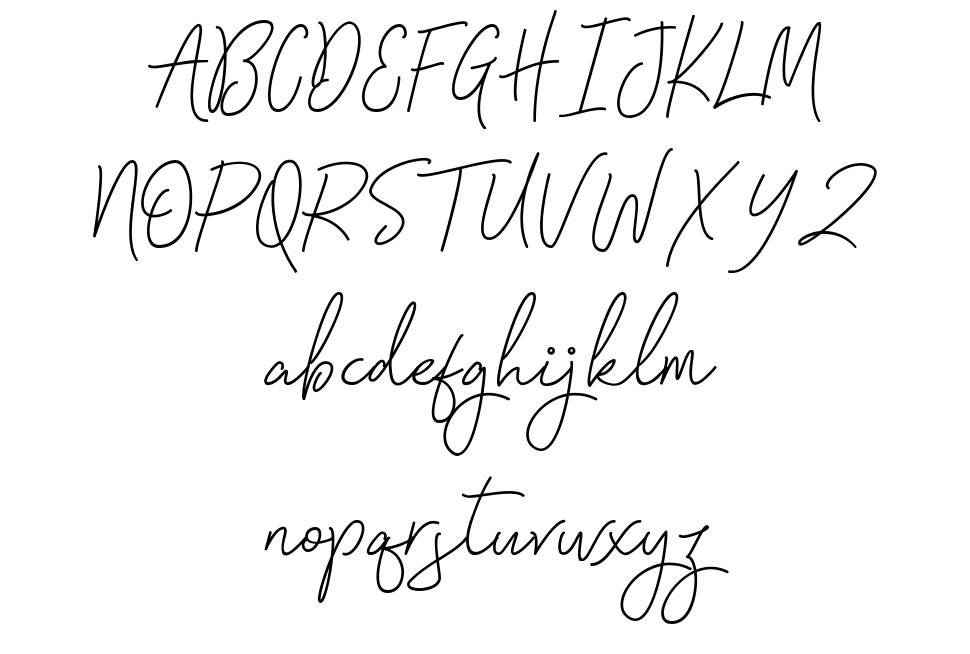 Signatura Monoline Script font specimens