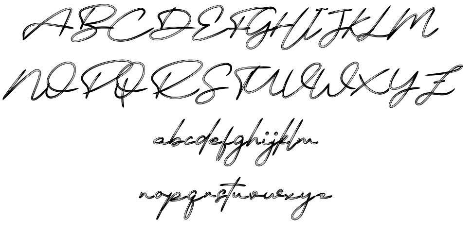 Signature December font specimens