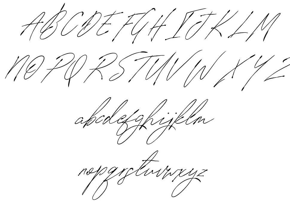 Signature VP písmo Exempláře