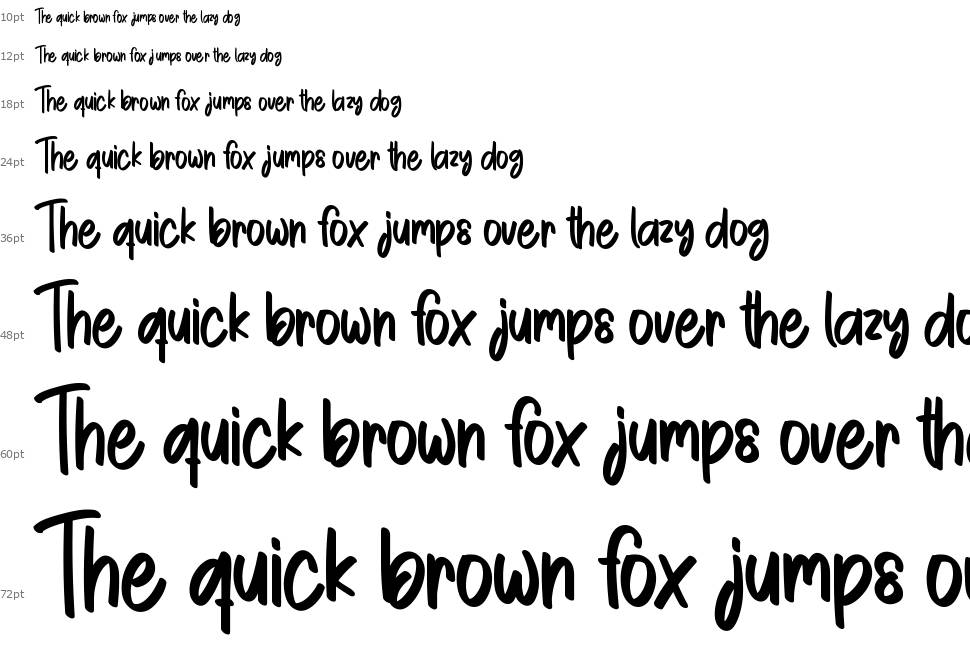 Simple Melody font Waterfall