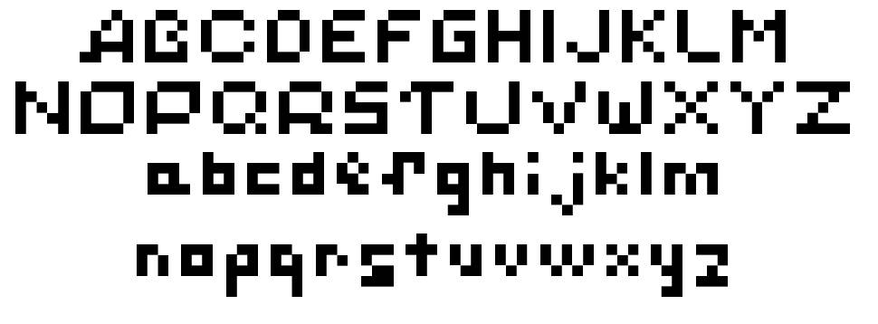 Simple Pixels font specimens