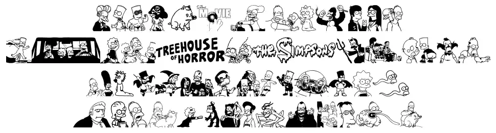 Simpsons Treehouse of Horrorfont specimens