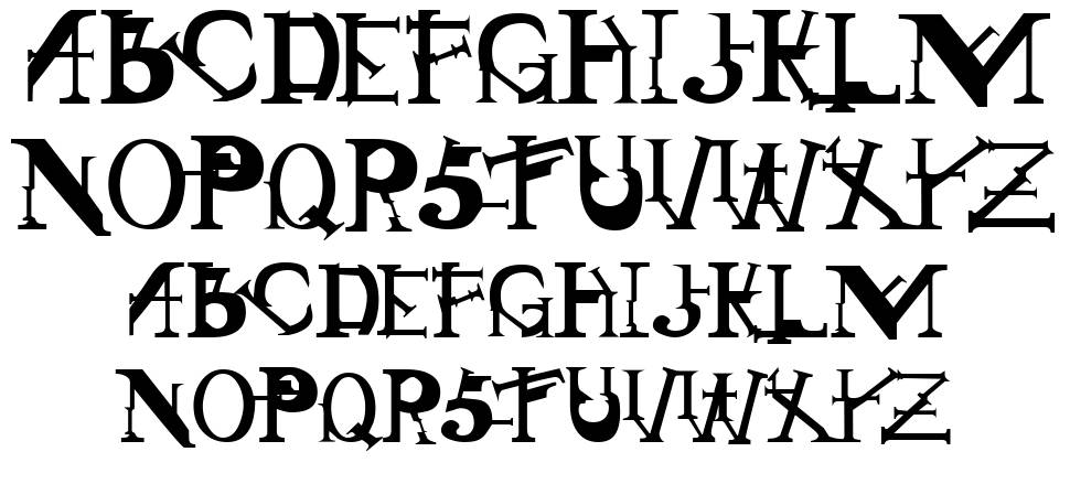 Singothic písmo Exempláře