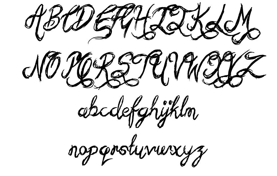 Sketchy Script フォント 標本