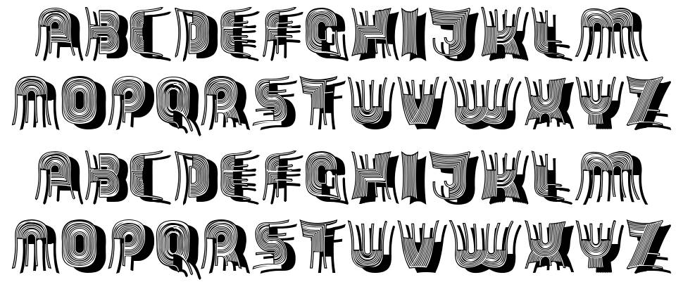 Skewed font specimens
