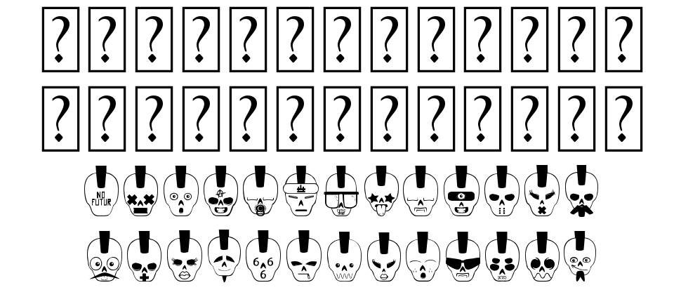 Skull dco font Örnekler