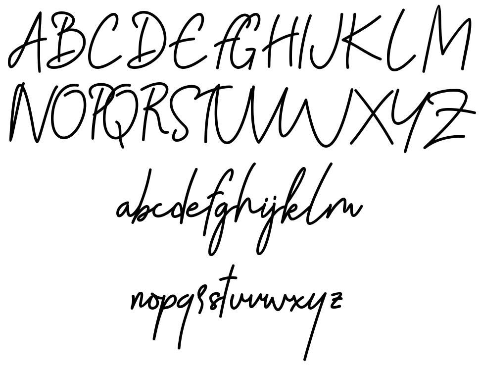 Sky Fly Script font specimens
