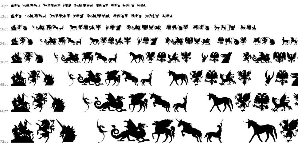 SL Mythological Silhouettes písmo Vodopád