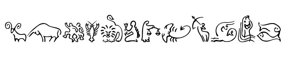 SL Zodiac Icons písmo Exempláře